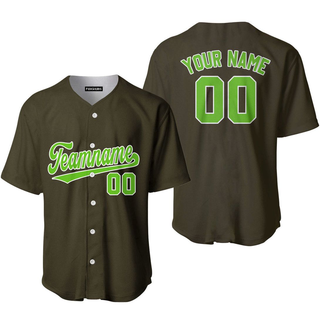 Custom Olive Neon Green White Custom Baseball Jerseys For Men & Women