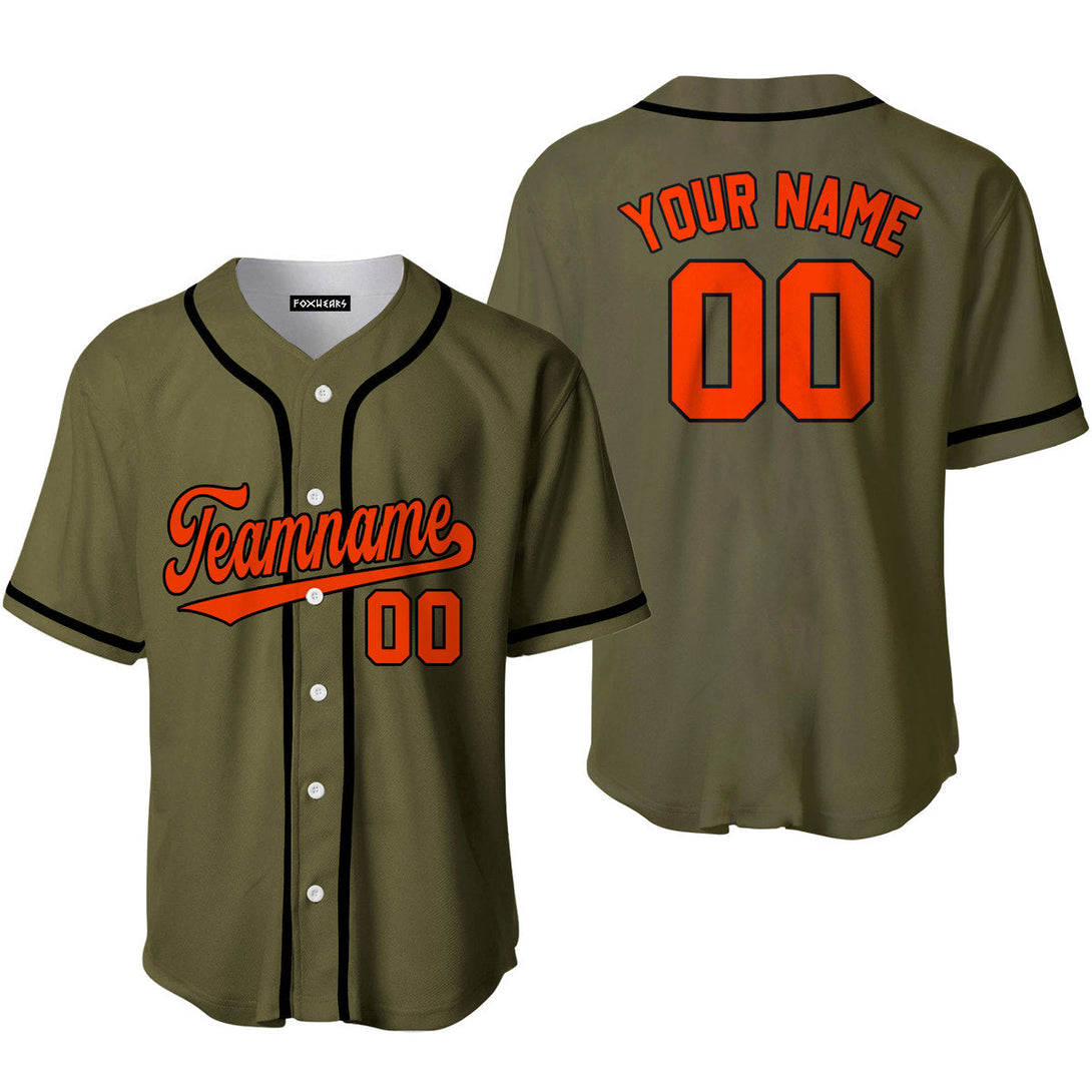 Custom Olive Orange Black Custom Baseball Jerseys For Men & Women