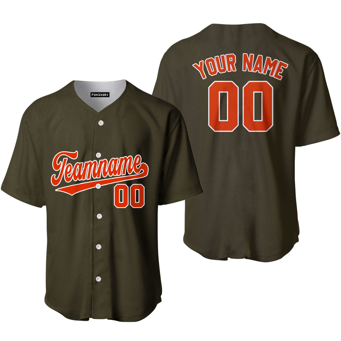 Custom Olive Orange White Custom Baseball Jerseys For Men & Women