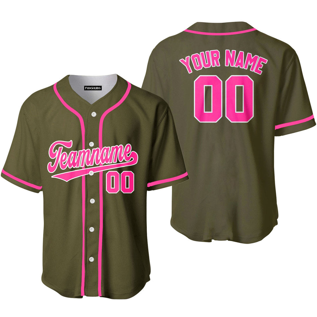 Custom Olive Pink White Custom Baseball Jerseys For Men & Women