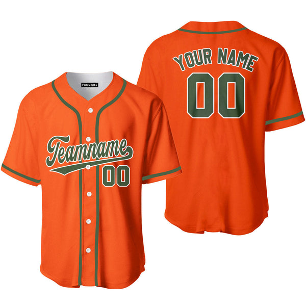 Custom Olive White And Orange Custom Baseball Jerseys For Men & Women