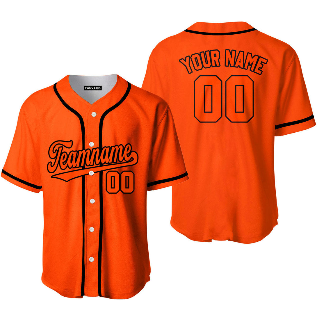 Custom Orange Orange-Black Baseball Jersey