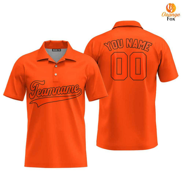 Custom Orange Black And Orange Custom Polo Shirt For Men