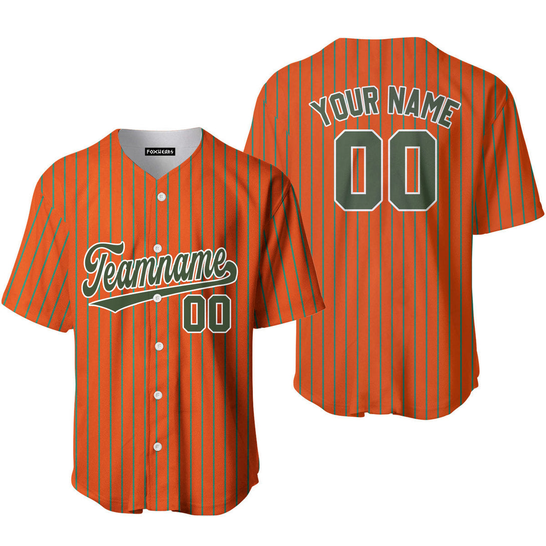 Custom Orange Olive Pinstripe White Baseball Jerseys For Men & Women