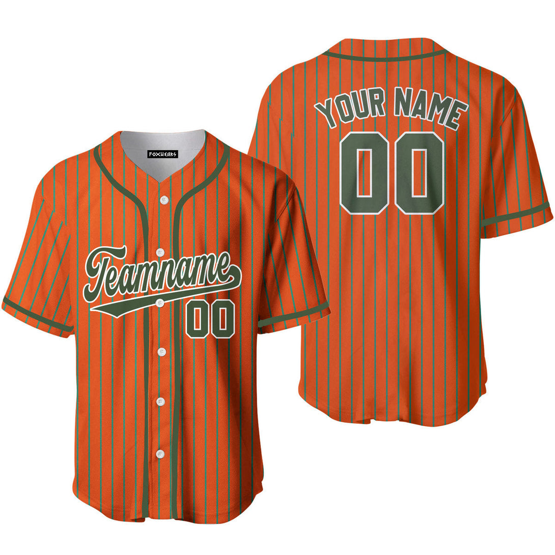 Custom Orange Olive Pinstripe White Baseball Jerseys For Men & Women