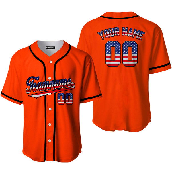 Custom Orange Retro American Custom Baseball Jerseys For Men & Women