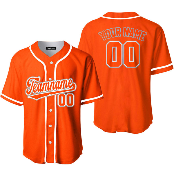 Custom Orange White And Orange Custom Baseball Jerseys For Men & Women