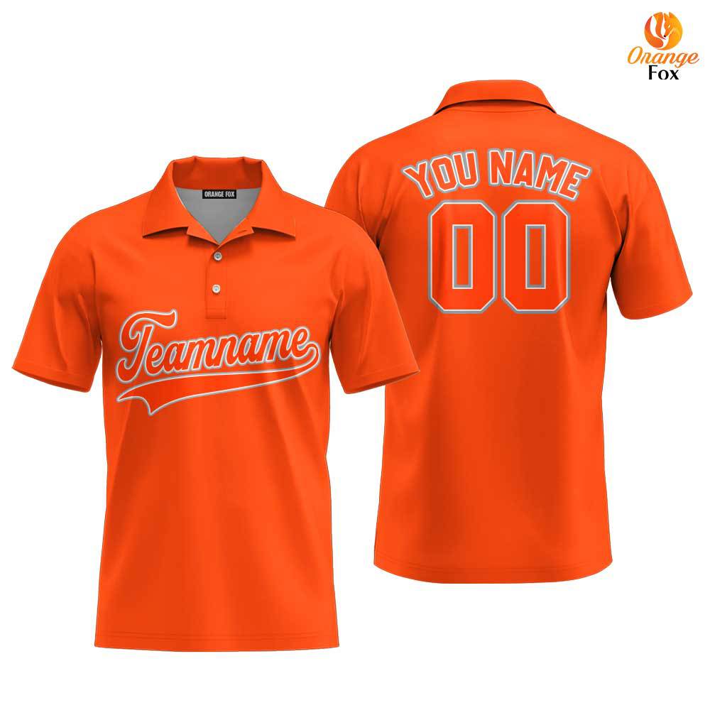 Custom Orange White And Orange Custom Polo Shirt For Men