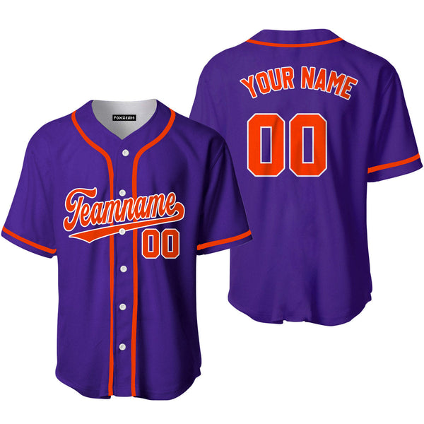Custom Orange White And Purple Custom Baseball Jerseys For Men & Women