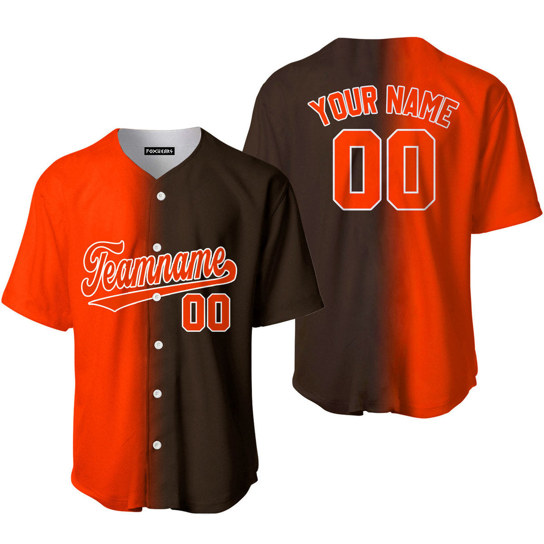 Custom Orange White Brown Fade Fashion Baseball Jerseys For Men & Women