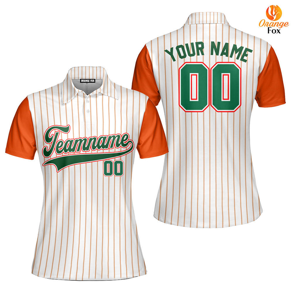 Custom Orange White Raglan Green Red Custom Polo Shirt For Women