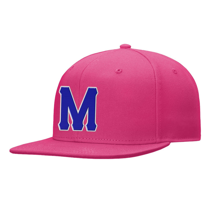 Custom Pink Blue And White Snapback Hat