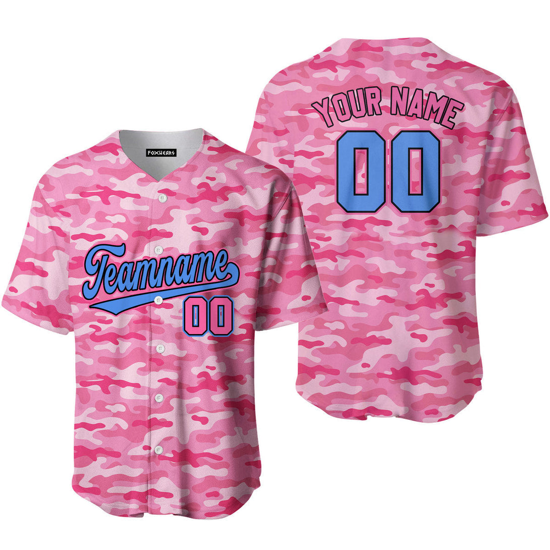 Custom Pink Camouflage Royal Blue Black Pink Baseball Jerseys For Men & Women