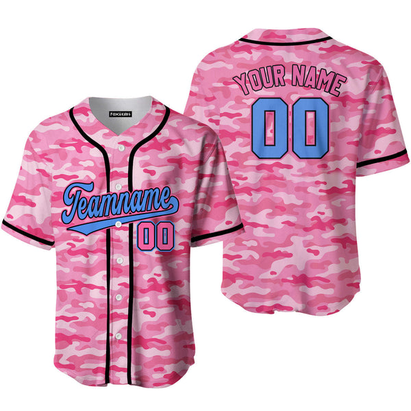 Custom Pink Camouflage Royal Blue Black Pink Baseball Jerseys For Men & Women