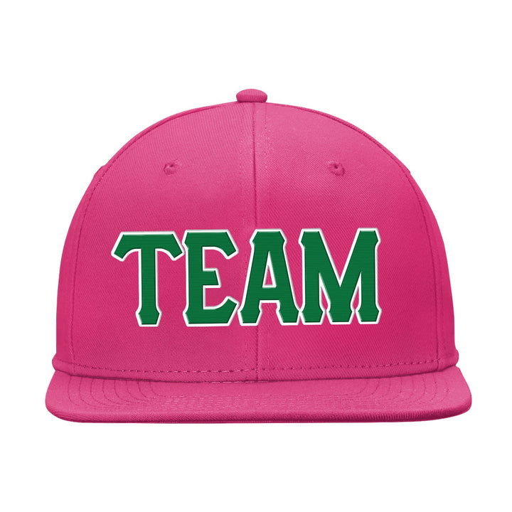 Custom Pink Green And White Snapback Hat