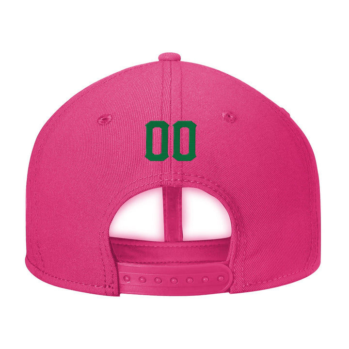 Custom Pink Green And White Snapback Hat