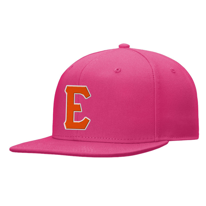 Custom Pink Orange And White Snapback Hat