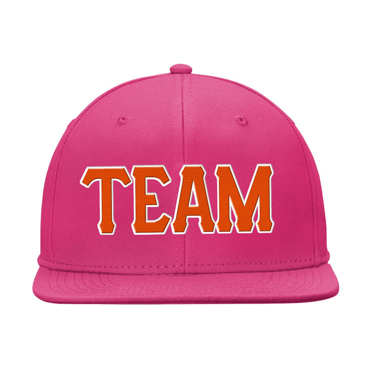 Custom Pink Orange And White Snapback Hat