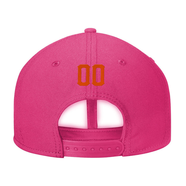 Custom Pink Orange And White Snapback Hat