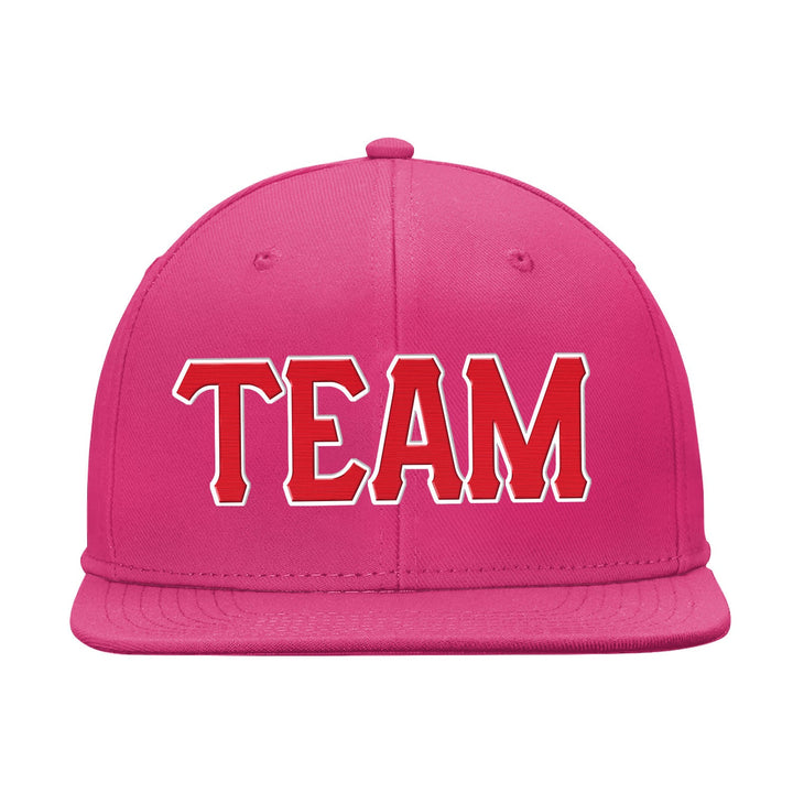 Custom Pink Red And White Snapback Hat