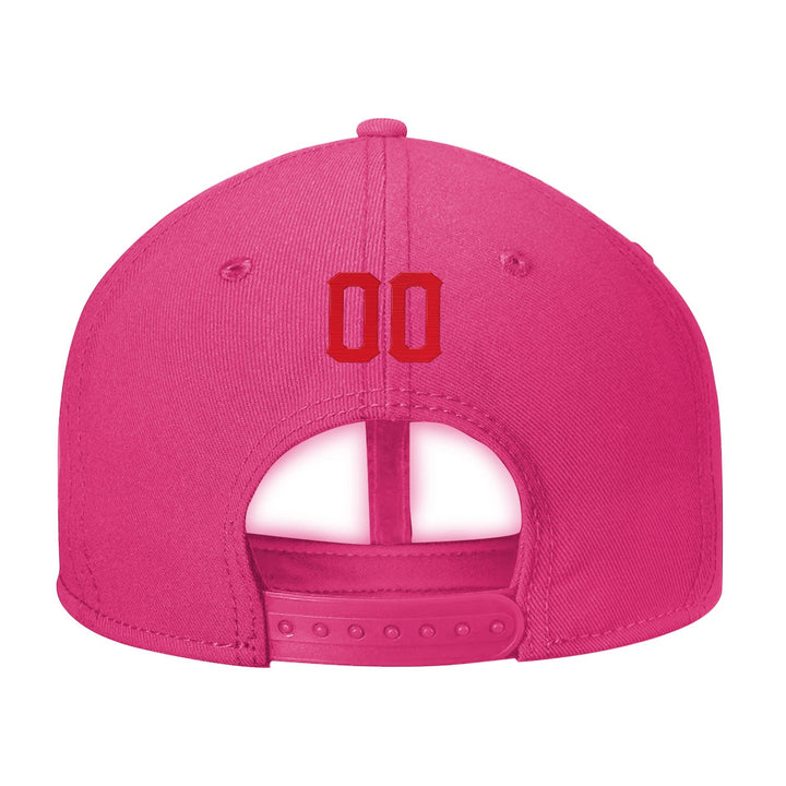 Custom Pink Red And White Snapback Hat