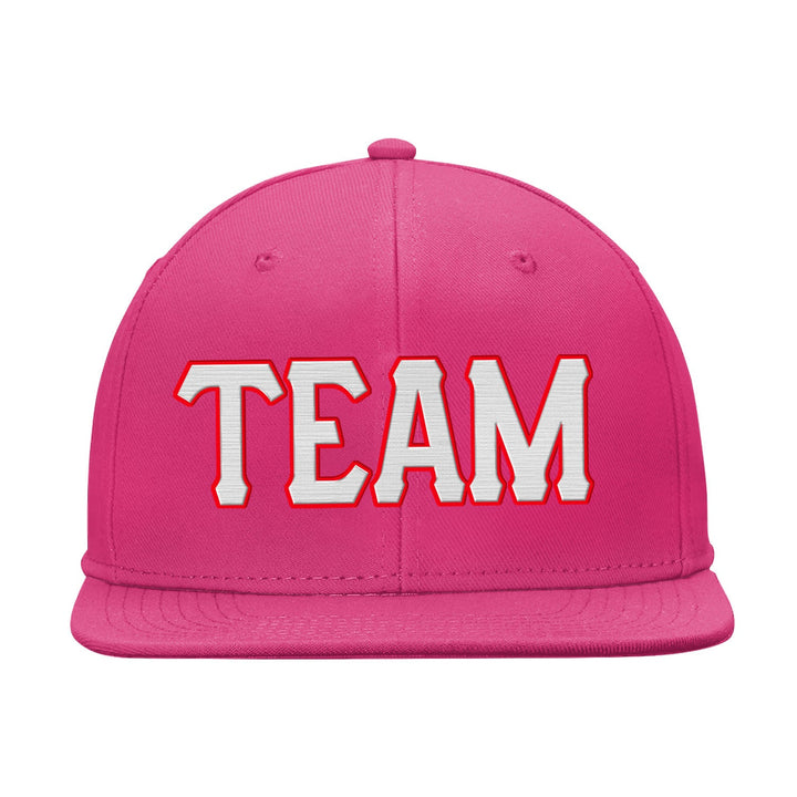 Custom Pink White And Red Snapback Hat