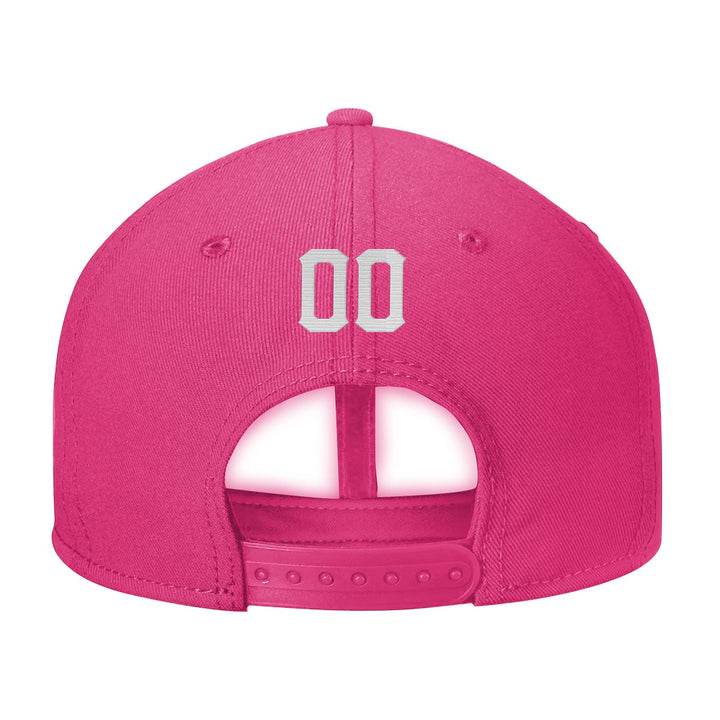 Custom Pink White And Red Snapback Hat