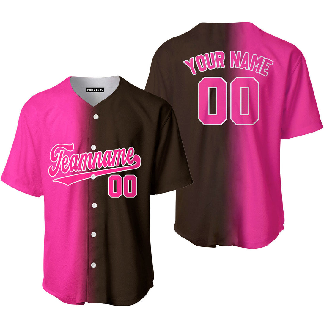 Custom Pink White Brown Fade Fashion Baseball Jerseys For Men & Women