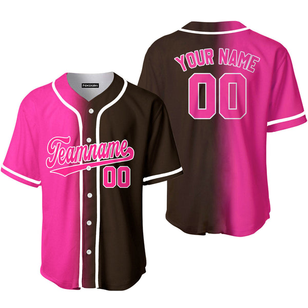 Custom Pink White Brown Fade Fashion Baseball Jerseys For Men & Women