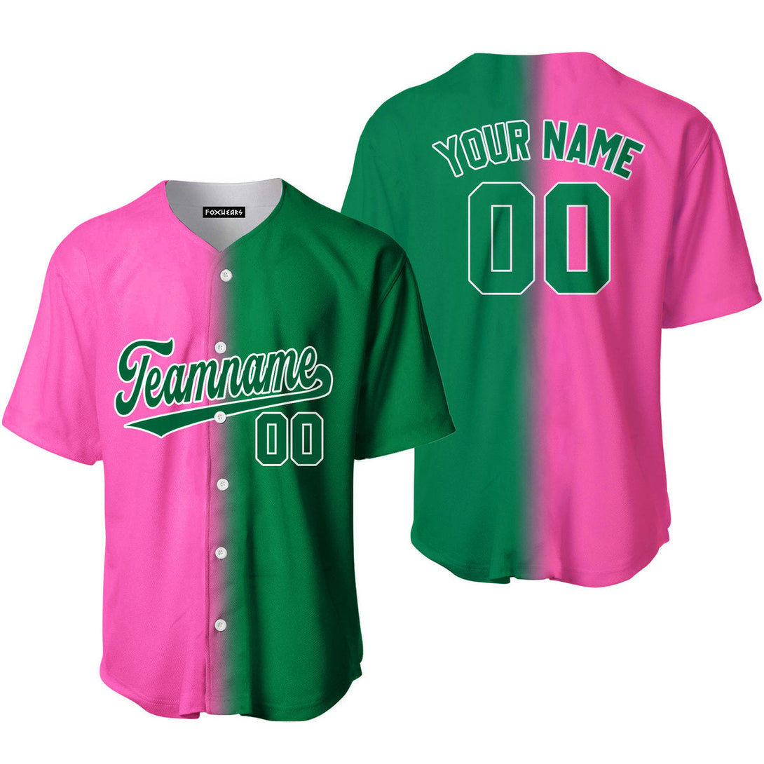 Custom Pink White Kelly Green Fade Fashion Baseball Jerseys For Men & Women