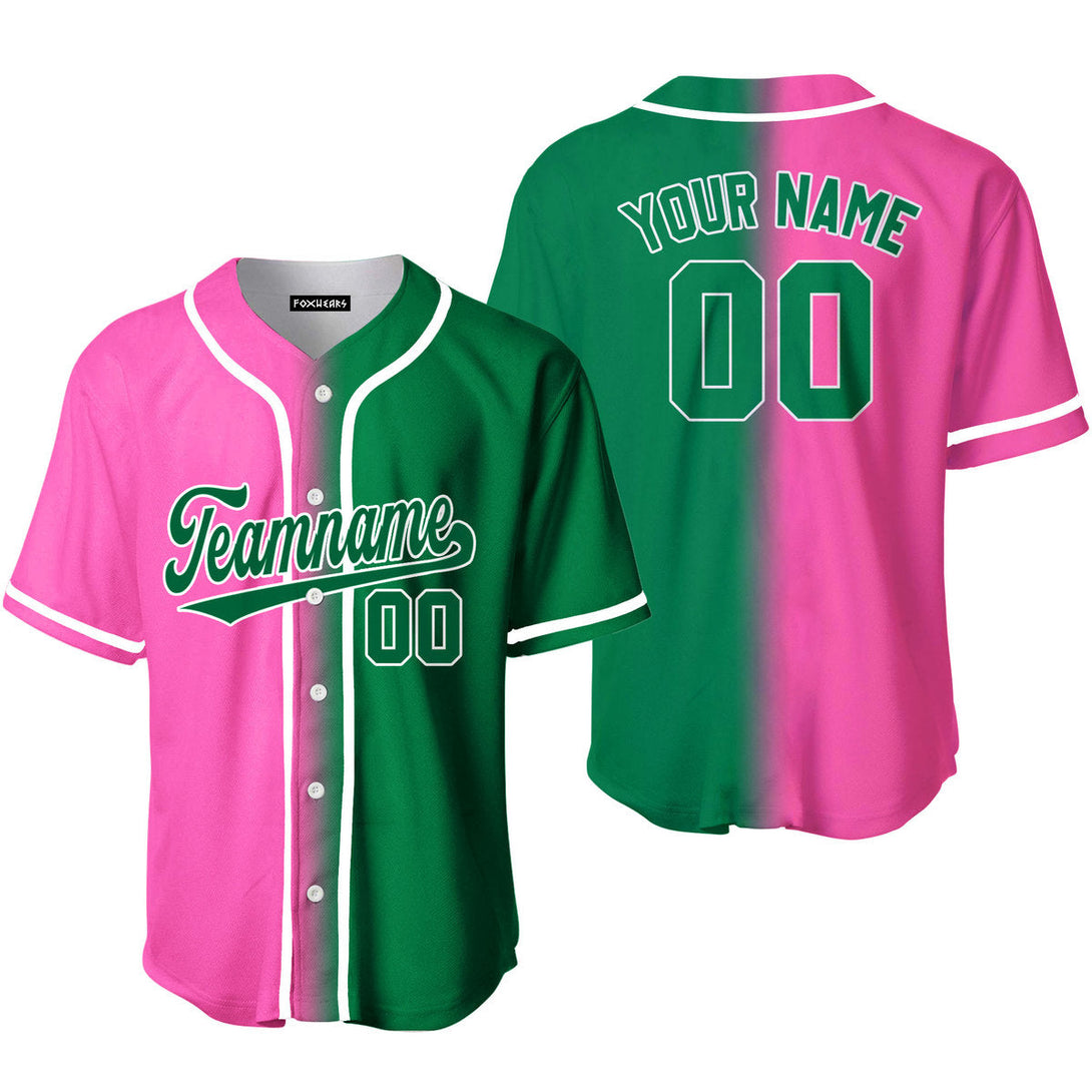 Custom Pink White Kelly Green Fade Fashion Baseball Jerseys For Men & Women