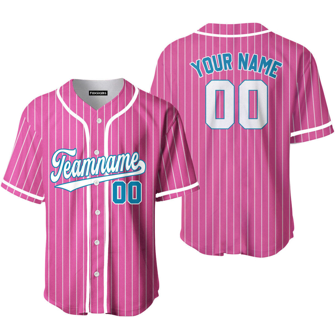 Custom Pink White Pinstripe Navy Baseball Jerseys For Men & Women