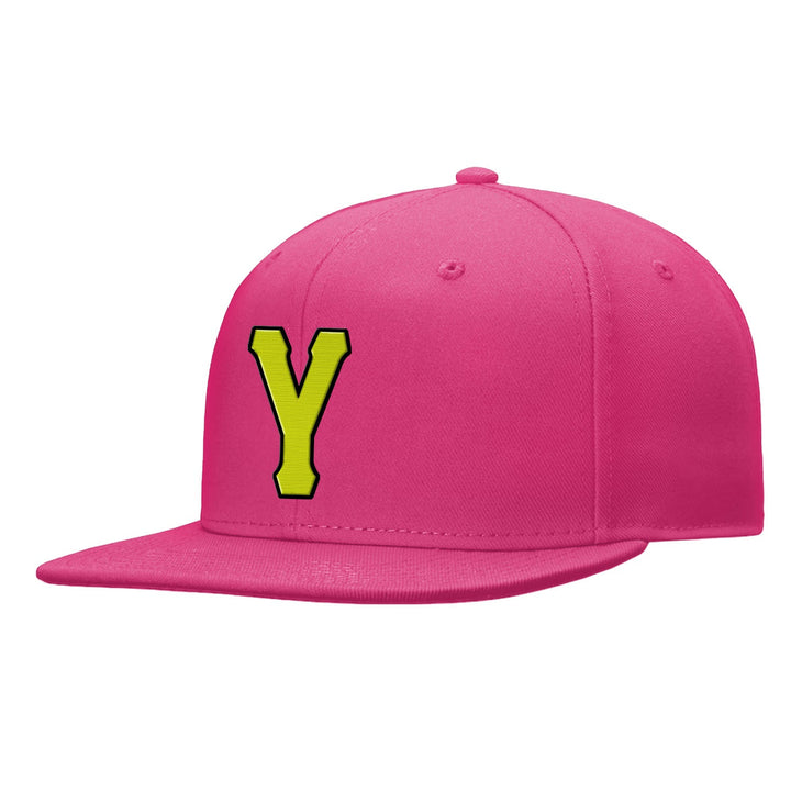 Custom Pink Yellow And Black Snapback Hat