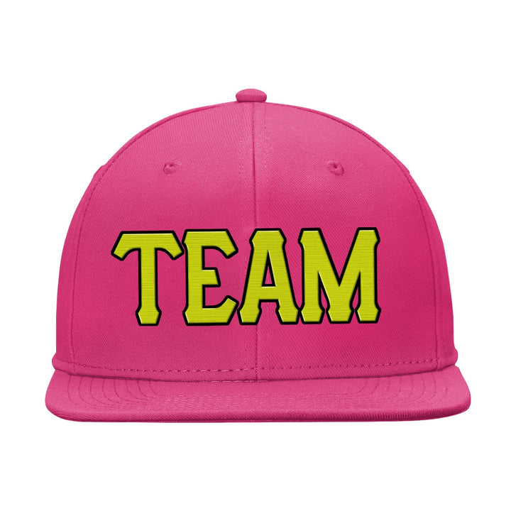 Custom Pink Yellow And Black Snapback Hat