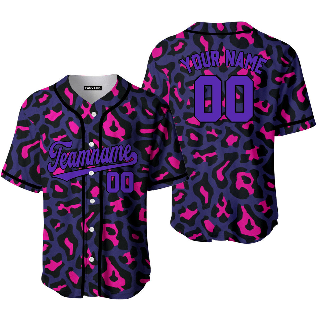 Custom Pinky Leopard Pattern Pink White Custom Baseball Jerseys For Men & Women