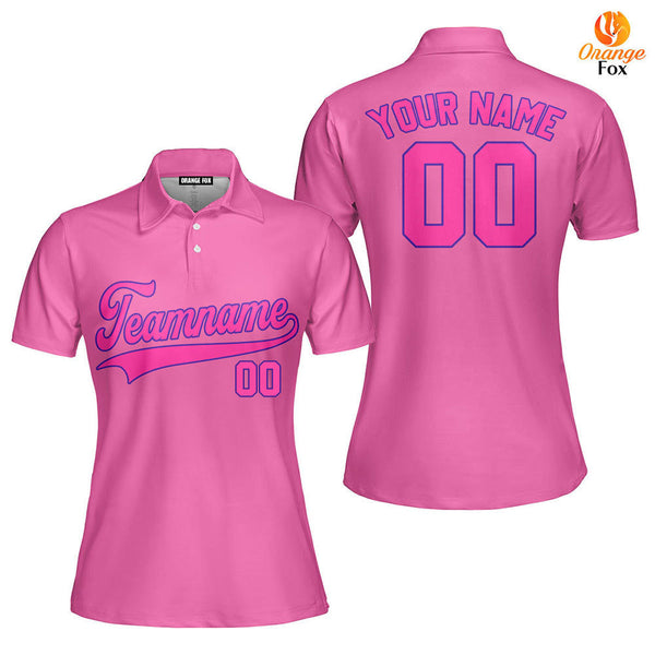 Custom Purple And Pink Custom Polo Shirt For Women