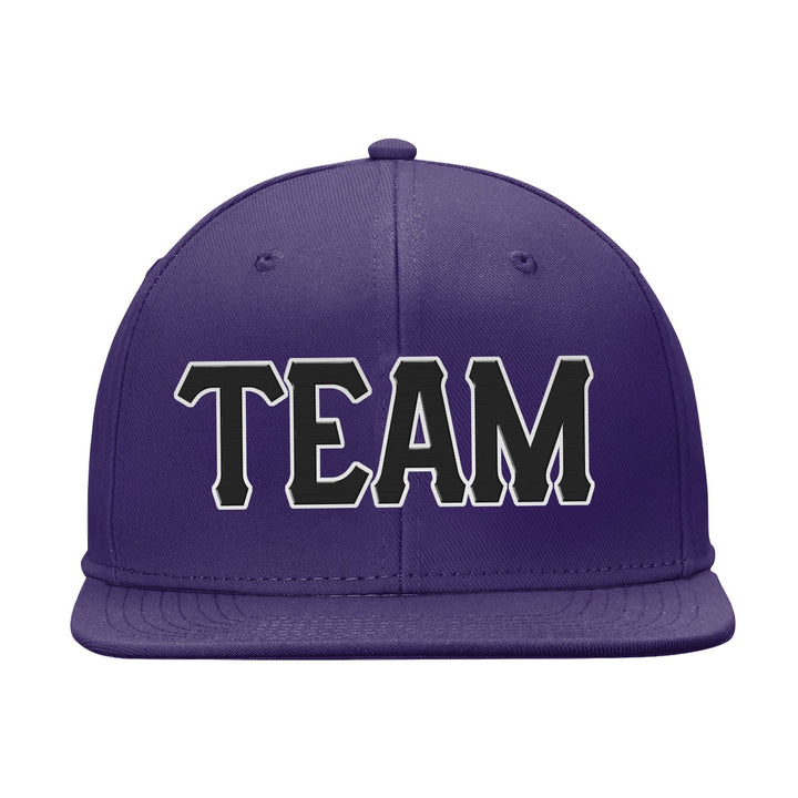 Custom Purple Black And White Snapback Hat