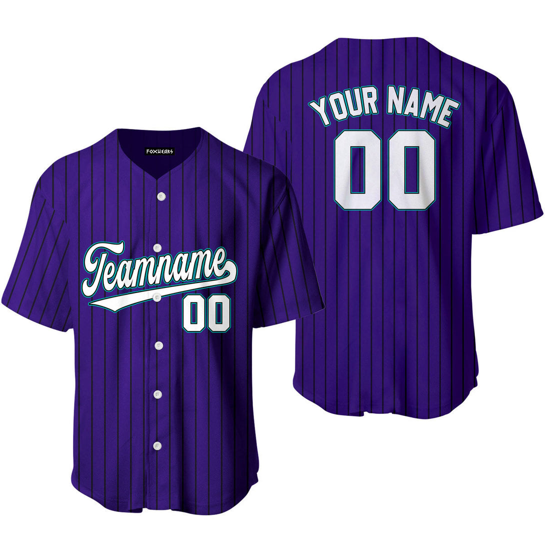 Custom Purple Black Pinstripe Blue White Baseball Jerseys For Men & Women