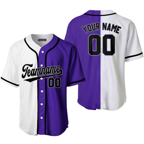 Custom Purple Gray White Split Fashion Baseball Jerseys For Men & Women