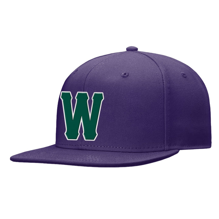 Custom Purple Green And White Snapback Hat