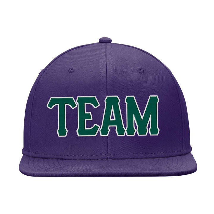 Custom Purple Green And White Snapback Hat