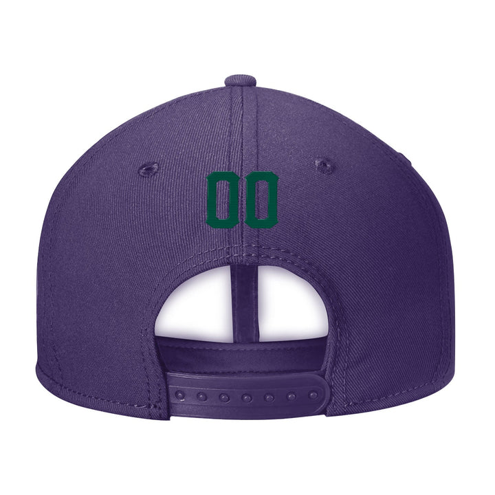 Custom Purple Green And White Snapback Hat