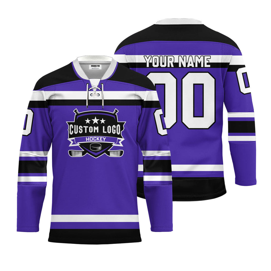 Custom Purple Los Angeles Lace Neck Hockey Jersey For Men & Women