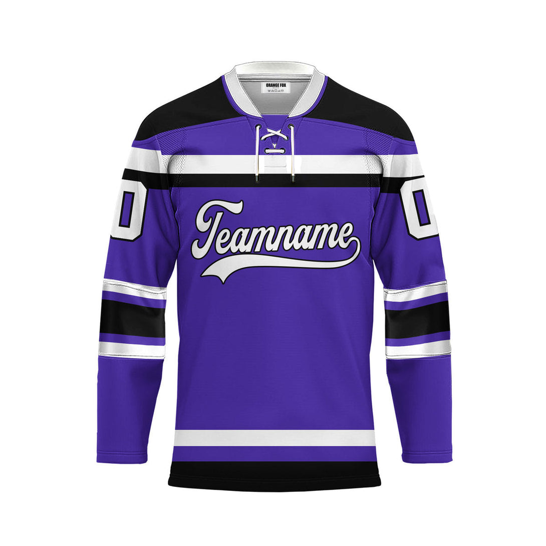 Custom Purple Los Angeles Lace Neck Hockey Jersey For Men & Women