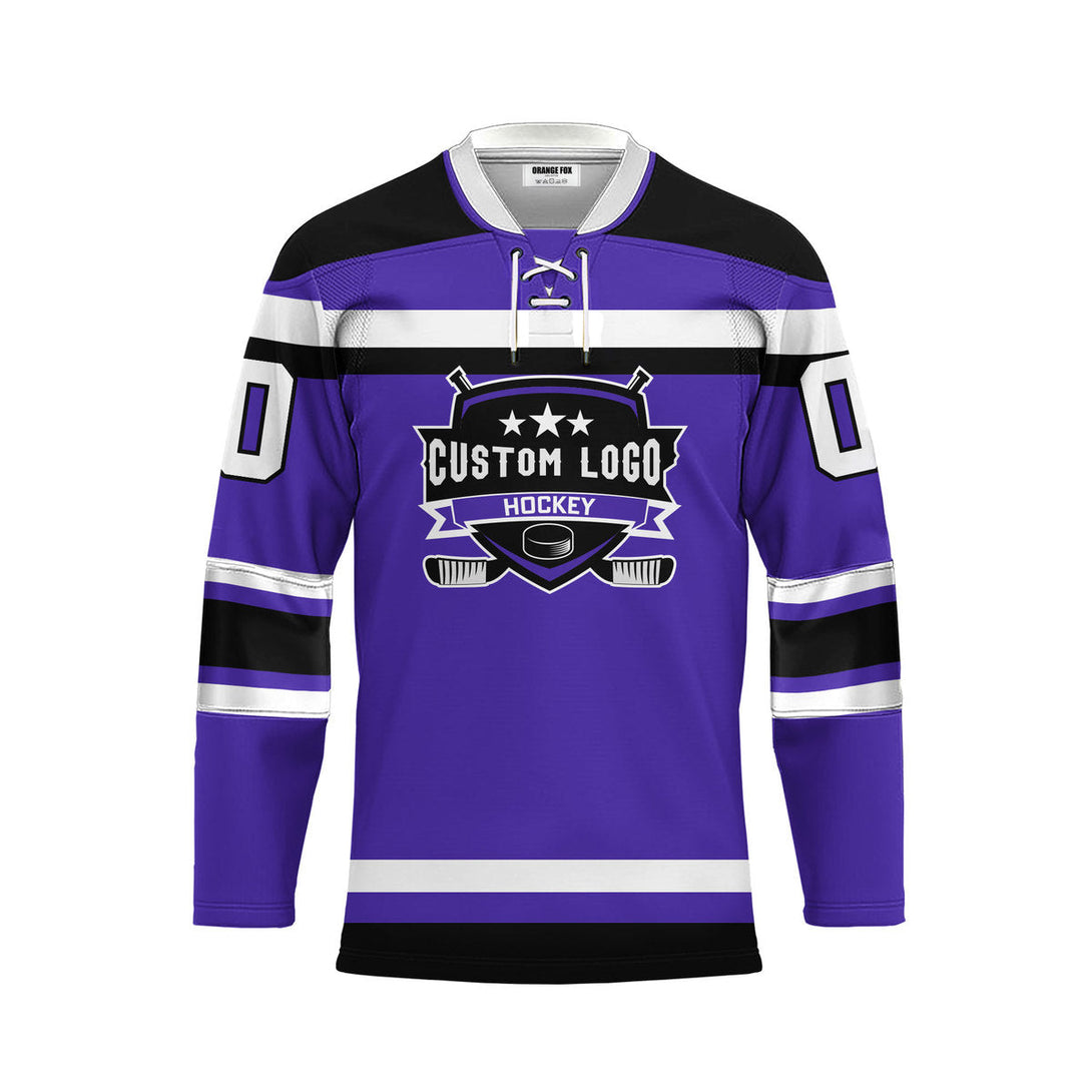 Custom Purple Los Angeles Lace Neck Hockey Jersey For Men & Women