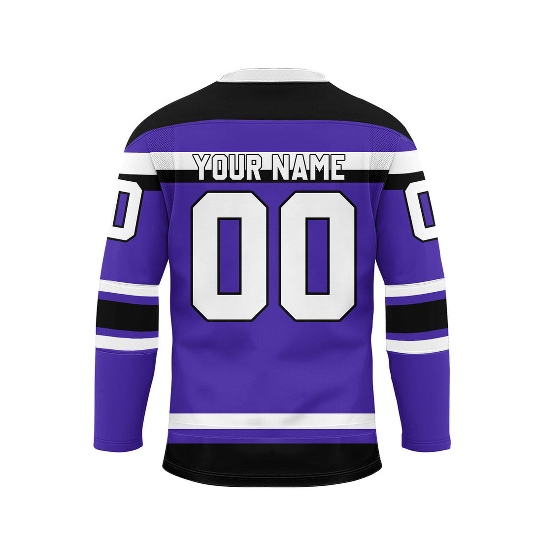 Custom Purple Los Angeles Lace Neck Hockey Jersey For Men & Women