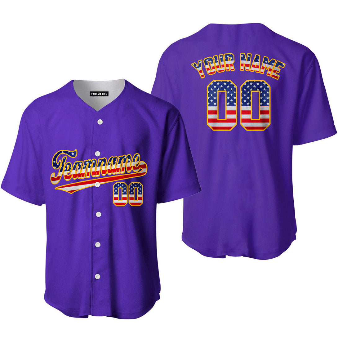 Custom Purple Retro American Custom Baseball Jerseys For Men & Women