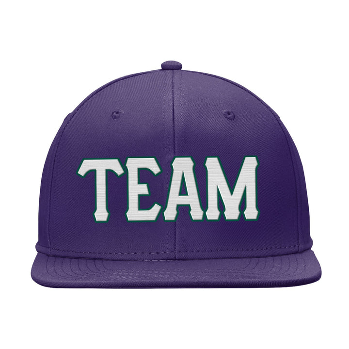 Custom Purple White And Green Snapback Hat