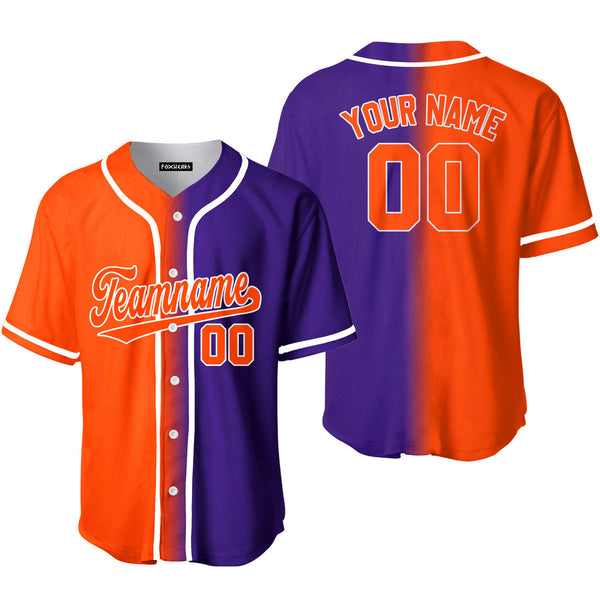 Custom Purple White Orange Fade Fashion Baseball Jerseys For Men & Women