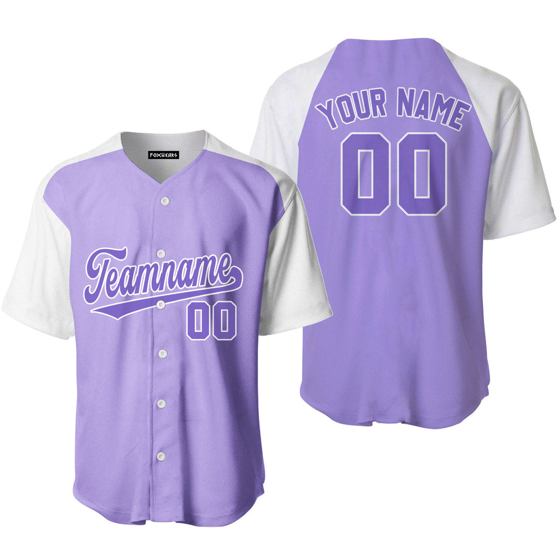 Custom Purple White Raglan White Baseball Jerseys For Men & Women